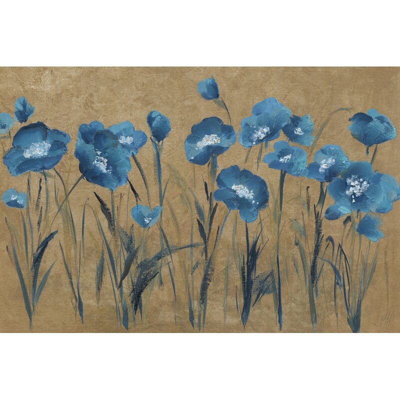 East Urban Home Leinwandbild Blaue Blumen V | Wayfair.de